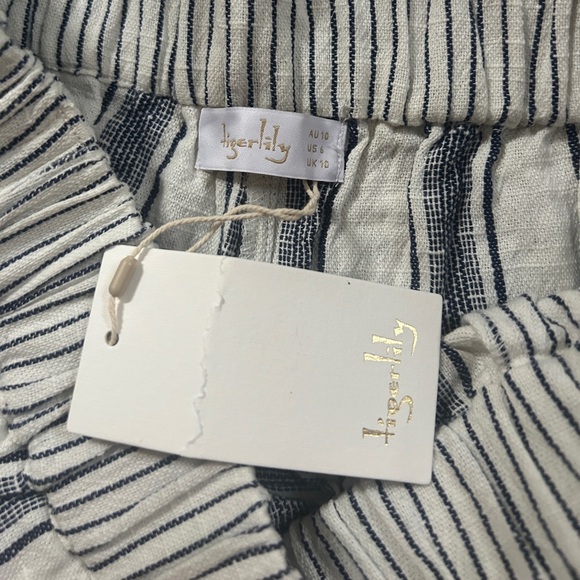 Tigerlily Navy and White Striped Wide-Leg Jumpsuit Women's Kapono Pant new - Picture 7 of 11